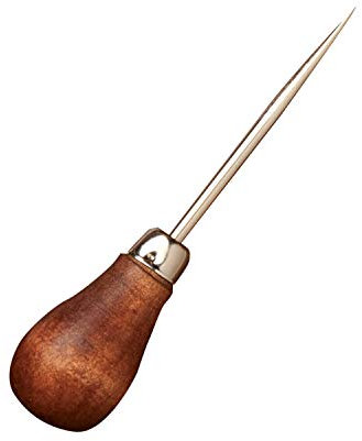 Lineco Punteruolo Resistente, Punta Grande con Manico a Sfera in Legno, Nero, Taglia unica