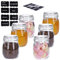 6er Set Vorratsdosen aus Glas mit Bügelverschluss, Vorratsgläser, Glasbehälter | Runde bzw. Ovale Form | inkl. 8 Kreideetiketten und Stift | luftdicht, auslaufsicher, Mottensicher (6x 830ml)