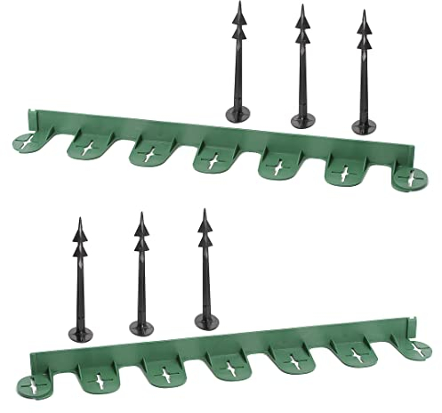 GardenPlast® PalisGarden gräskant – gräsmatta kantning rabattkant (7,2 m + 30 stycken markankare, grön)