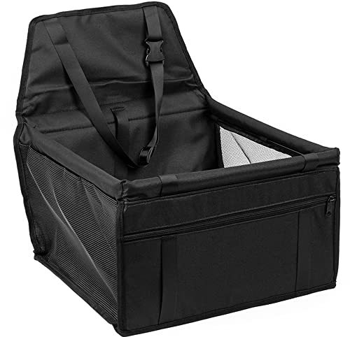 Newaner Hunde Autositz, Hundesitz Auto mit Sicherheitsgurt Atmungsaktiver Faltbarer, für Kleine Hunde, Hundeautositz für Rückbank faltbar - Schutz für Autositze 40×34×25cm
