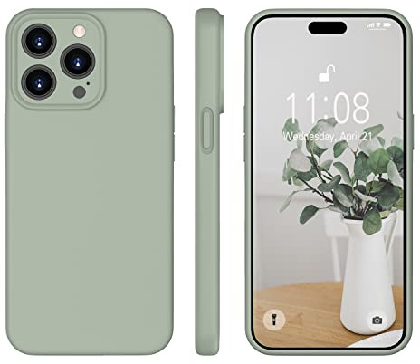 WXX für iPhone 14 Pro Hülle Silikon Case, Handyhülle für iPhone 14 Pro Ultra Dünn mit Microfiber, Flüssig Silikon Gel Gummi Kratzfeste Schutzhülle Matt Hülle für iPhone 14 Pro 6.1'' 2022 Kupfer Grün