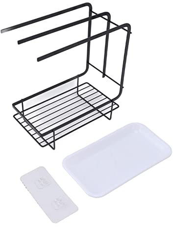 Gsycle Soporte Para Trapos De Cocina, Soporte Para Esponja Con Estante De Secado, Cepillo De Esponja, Jabonera, Estante Para Paños De Cocina (01)