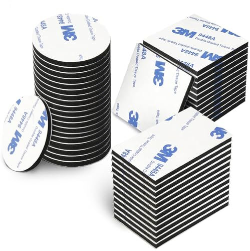 YISUMEI Doppelseitiges Klebeband Extra Stark,44 Stück Doppelseitige Klebepads，Schaumstoff Pads,Montagepads mit Quadraten, Rechtecken und Runden