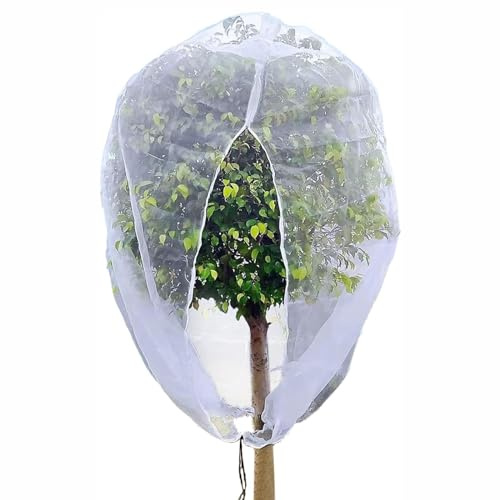 LSRVNM Cappuccio Protezione Piante, con Cerniera e Coulisse Rete Riutilizzabile di Rete per Piante da Giardino, Anti Uccelli per Proteggere Piante Frutta Fiori e Verdura (120 * 150CM)