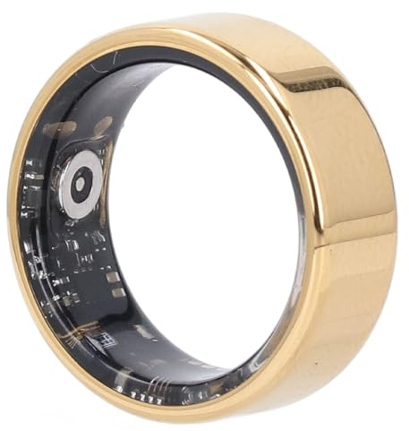 Smart Ring för Kvinnor och Män, Sport Sömn Fitness Ringar, Smart Ring Multi Function Monitoring Fjärrvård IPX8 Vattentäta Lätta Ringar med Laddningsfodral (Guld)