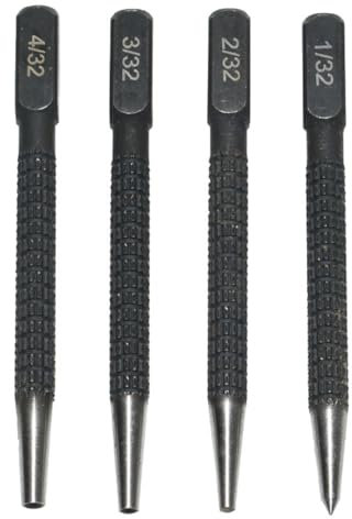 Lot de 4 poinçons de positionnement portables, perforatrice à ongles, poinçon central, pointeau automatique, poinçon central pour métal, ensemble de poinçonnage pour bois, outil de poinçon,