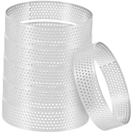 iplusmile 6piezas Moldes Circulares De Acero Inoxidable Moldes Para Tartas y Mousse Anillos De Hornear Para Postres