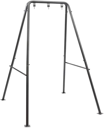 Armature en métal en forme de A pour fauteuil suspendu - Cadre de hamac robuste pour l'intérieur et l'extérieur - Facile à monter (fauteuil suspendu non inclus) - Noir