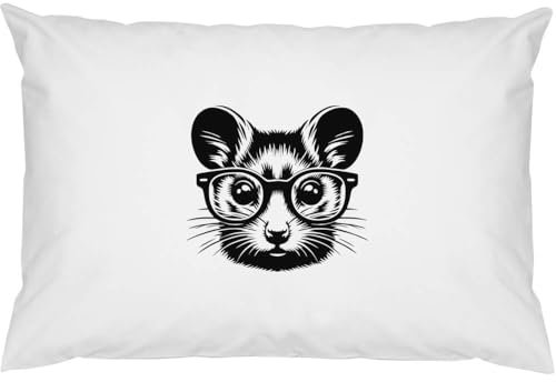 2 x 'Mouse Wearing Glasses' Cotton Pillow Cases (PW00040989)