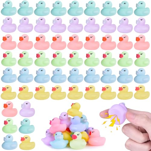 60 paperelle da bagno in gomma color pastello, mini set di giocattoli da bagno galleggianti per bambini, vasca da bagno, doccia, compleanno, festa, decorazione regalo