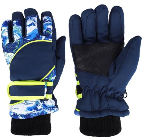 NociHah Kids-Waterproof-Ski-Gloves - Boys-Girls Winter-Snow-Glove Thickening Warm Windproof Cold-Weather Mittens for Snowboard Sledding Kids Outdoor