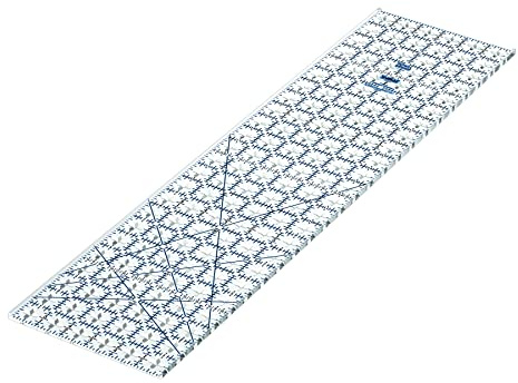 TrueCut Rectangle 24.5 x 6.5 Quilting Ruler with Track and Guide for Straight Cuts - Innovative Quilting and Sewing Ruler for Accurate Fabric Cuts with 1/8th Measurements