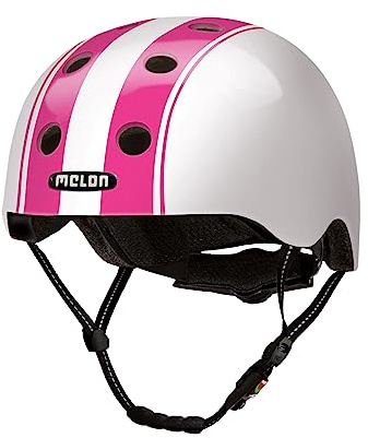 Melon Casque de Vélo »Double Pink White« pour Homme, Femme Adultes et Enfants | Casque Urbain léger et sûr pour Velo, VTT, Cyclisme, Skate et Trotinette | Taille XL-XXL (58-63 cm) Blanc Roses