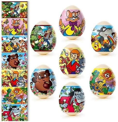 Ostern Ostereier Eieraufkleber Eierfarben Dekorbanderolen, Nr. 17 Orthodox Orthodoxe Kirchen, 7 verschiedene Motive in Packung