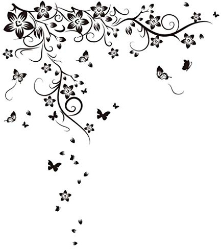 WALPLUS Butterfly Vine Wall Stickers for Kids Rooms - Nursery Decor, Removable & Repositionable Art Decals