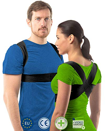 aHeal Rückenstützgürtel & Rücken Geradehalter Herren und Damen - Haltungskorrektur Rücken, Schultergurt Haltungskorrektur, Rückenstütze, Gerader Rücken, Linderung von Rückenschmerzen - Größe 3 Schwarz