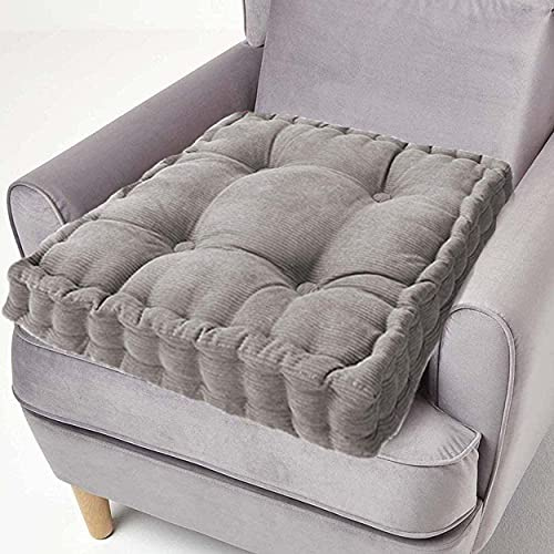 Coussin de chaise rehausseur épais en coton rembourré - 40/45/50 cm - Coussins de fauteuil pour maison et cuisine (50 x 50 cm, gris)