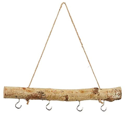 NaDeco Birkenzweig mit Haken und Kordel, in 2 Größen erhältlich | Deko-Holz-Stange | Hängeast-Birke | Deko- Zweig mit Kordel | Fensterdekoration | Türdeko | Fensterdeko | Fensterhänger, Größe:30 cm