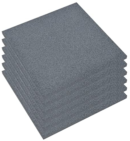 vidaXL 6X Carreaux de Protection Antichoc Paillassons Tapis de Sécurité Anti-Chute Allée Patio Aire de Jeux Caoutchouc 50x50x3 cm Gris