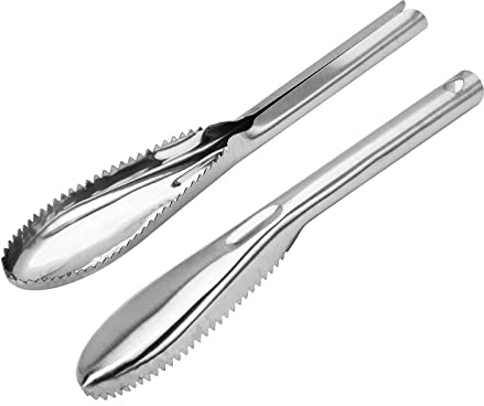 2 Pieces Fish Scaler Stainless Steel Fish Scaler Remover, Easily Remove Fish Scales Cleaning BrushTool Fish Scraper for Kitchen Fish Cleaning Tools