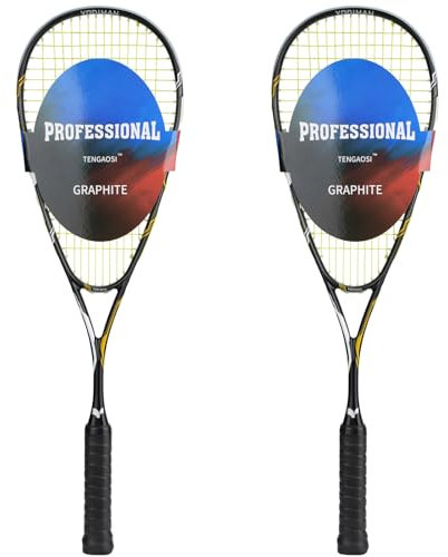 TENGAOSI Graphene Touch Squashschläger Serie (Speed/Radical), vorbespannte Squashschläger 2er Set (Gelb-2)