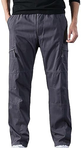 WLHBF Jogginghose Herren Herren-Lässige, taillierte, einfarbige Hose mit Taschen, Straßen-Latzhose, Herren-Latzhose Baumwolle Sporthose Casual Freizeithose
