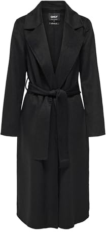ONLY Onlbelina - Cappotto da donna lavorato a mano, in lana OTW, Nero, S
