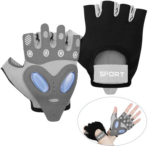 Fentar Trainingshandschuhe Herren, Bequeme Sporthandschuhe mit 3D Silikonpad, rutschfeste Gym Handschuhe, Atmungsaktiv Krafttraining Kletterhandschuhe Fingerlose Handschuhe Sport Zubehör