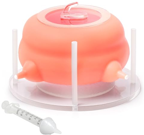 Elevonix Nursing Nipple for Kittens,Puppy Milk feeders for Multiple Puppies with 4 Nipples & Support Base,Smooth Flow Nipple for Kittens,Ideal Replacement for Nursing Bottle kit,200ml Capacity(Pink)