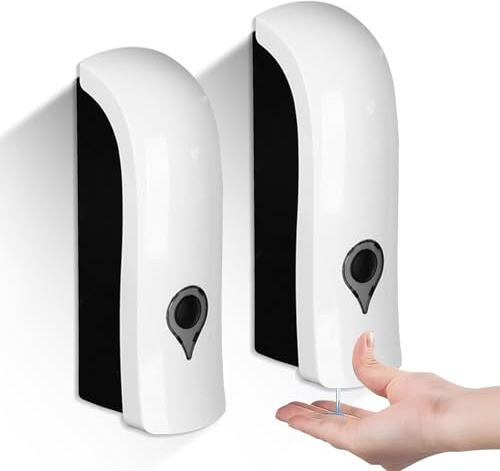 Dispenser Sapone Muro, 2 Pezzi Dispenser Sapone Parete, 300 ml Dispenser di Sapone a PareteS, Dispenser SaponeS da Muro, Non è Richiesta Alcuna Perforazione