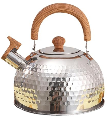 Hervidor De Agua Silbante, 2L Hervidor Silbante De Inducción De Acero Inoxidable, Hervidor De Agua A Prueba De Arañazos, Con Silbato Hervidor Para Estufa De Inducción, Estufa De gases Y Estufa