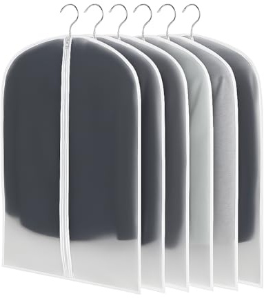 CNMTCCO Fundas Ropa Armario 6 Piezas - Bolsas para Ropa Transparentes y Resistentes con Cremallera Fuerte, Antipolvo y Transpirables para Trajes, Chaquetas y Camisas (60 * 100CM+60 * 120CM)