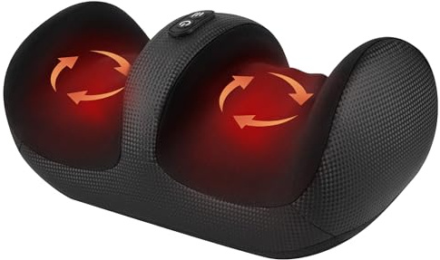 Nekteck Shiatsu Foot Massager with Heat, Foot and Calf Massager with Massage Roller, Lightweight and Compact for Circulation Pain Relief, Suitable for Office and Home (Black)