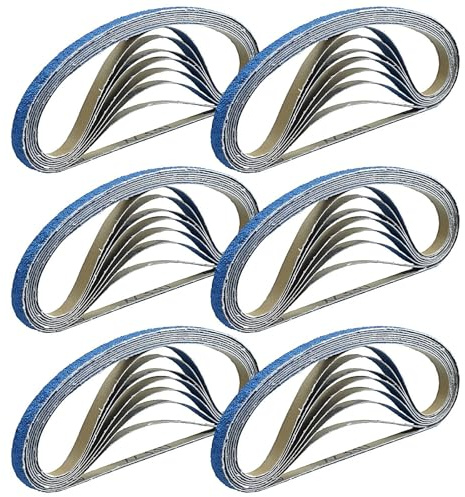 Slipband 9 x 533 mm, 40 stycken bandslipband 40/60/80/120/240/400 korn, ersättningsslipband set för fingerslipar, polering metall, trä