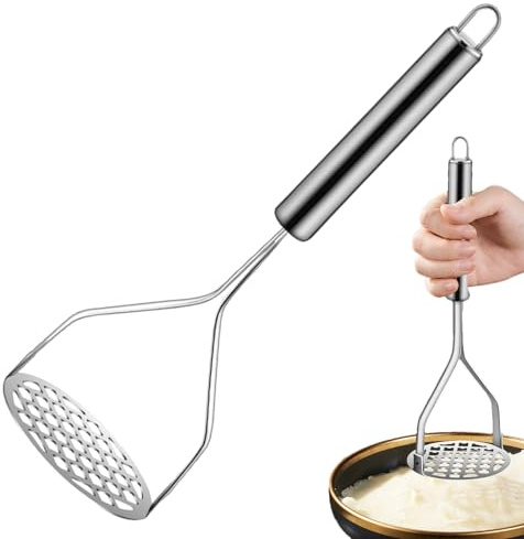 Machacador de Patatas,Triturador de Alimentos de Acero Inoxidable para Aguacate | Herramienta De Cocina Para Hogar Restaurantes Picnic Comercial