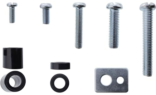 Inline Juego de tornillos para soporte de pared de TV, 40 piezas, universal VESA, M5, M6, M8, con espaciadores y placas de base, 23100A
