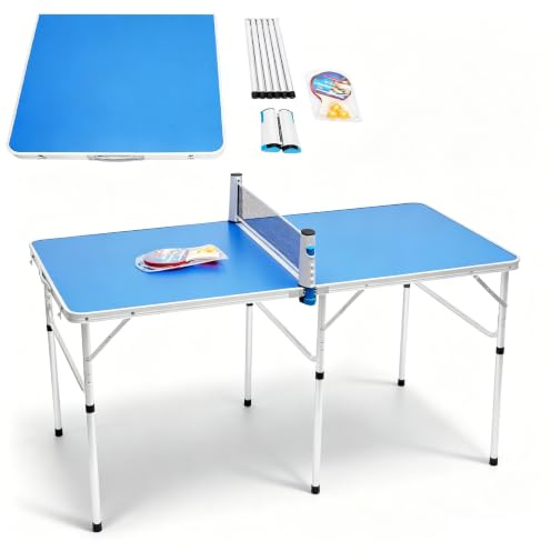 152 x 76 cm Mesa plegable de tenis de mesa plegable y portátil de tamaño medio Ping Pong para juegos de interior y exterior