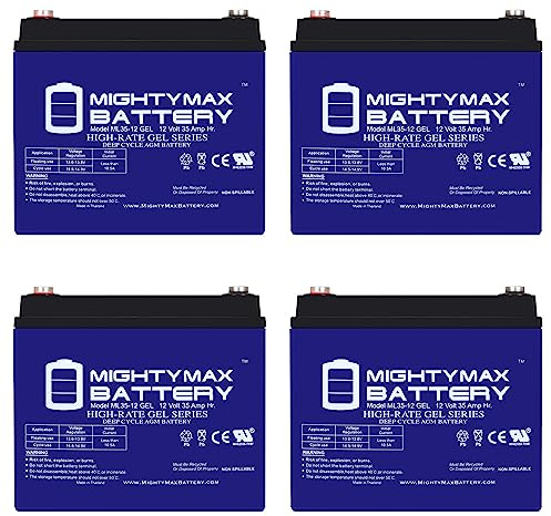 Mighty Max Battery 12V 35AH Gel Battery for Pride Mobility BATLIQ1001 AGM U1-4 Pack