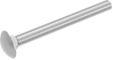 SECCARO Tornillo de carro M8 x 90 mm, acero inoxidable V2A VA A2, DIN 603 / ISO 8677, cabeza redonda plana con cuello cuadrado, rosca completa, 20 unidades