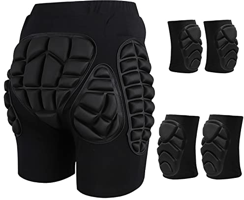 GAOSHI Ski-Schutzausrüstung for Die Hüfte – Cartoon-Knieschoner, Ellenbogenschoner for Kinder – Stoßfestes Snowboard-Hüftschutzkissen – for Skifahren, Skaten (Color : Noir, Size : S)