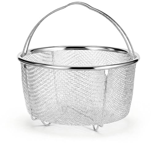 Steamer Basket for Instant Pot Accessories, 18CM Stainless Steel Mesh Steaming Basket Vegetable Steamer Insert Egg Basket Pasta Strainer for Cooking Vegetable, Eggs, Pasta, Quinoa
