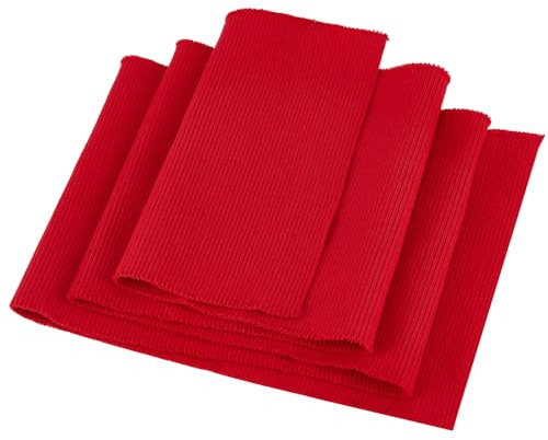BENECREAT Tela de Costilla de Punto de 100x17.5cm, Tela de Puños de Canalé Rojo Oscuro, Tejido Acanalado de Poliéster para Extensión de Chaqueta con Puños Y Cinturilla para el Cuello