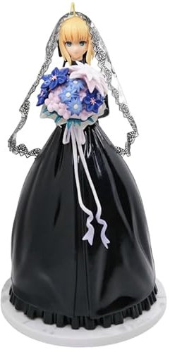 REOZIGN Sciabola Sciabola, abito da sposa nero, bouquet sciabola anime figure 25 cm / 9,8 pollici decorazioni in PVC