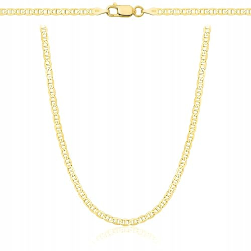 AMAR OPRAVA Oro para Damas/Caballeros, Cadena 925/585, original trenzada, Cadena de oro - Collar, cadena chapada en oro 585 - cadena de rey de oro, joyería de oro plancha, 45 cm, Plata esterlina