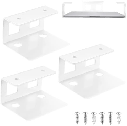 Qiwuhai 3 supporti da scrivania per laptop, sotto il tavolo, organizer salvaspazio per laptop, tablet, tastiere, decoder via cavo, switch di rete (bianco)