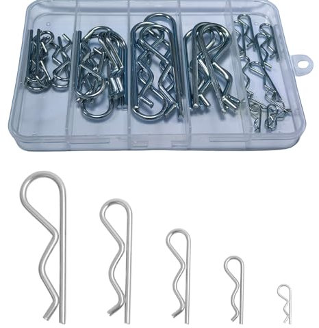30 Pcs Cotter Pins,Hardware Pins Assortment Kit,Hitch Pin Clip R Clips,Wheel Pins,Kotter Pins for Trailer and Trucks Locking (30, 30pcs-5 Size)