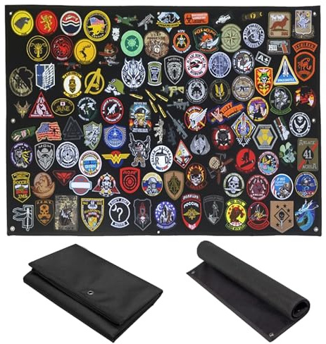 Parche de Scratch Militar, para escotar, panel de rasguños con ojos, plegable para escoger, parche militar, negro (60 x 45 cm)