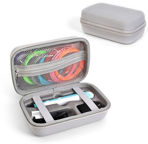Hard Carrying Case Compatible with SCRIB3D P1 3D Printing Pen with Display, Storage Carrier Case for PLA Filament and other accessories (Gray)