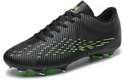 LECYGNB Football Boots Men's Breathable Spikes Outdoor Astro Turf Trainers Cleats Professional Competition Athletics Sneakers Teenager Comfort Soccer Shoes Black