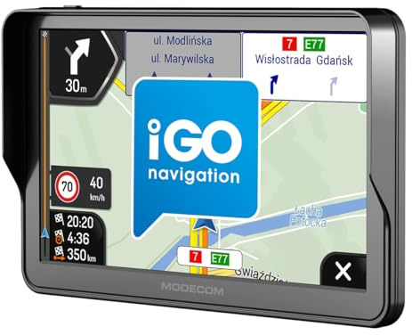MODECOM Freeway CX 7.3 navigatore per camion e auto con iGO Truck Navigation Europa, display touch screen da 7 pollici, aggiornamenti a vita, navigazione GPS precisa per auto e camion